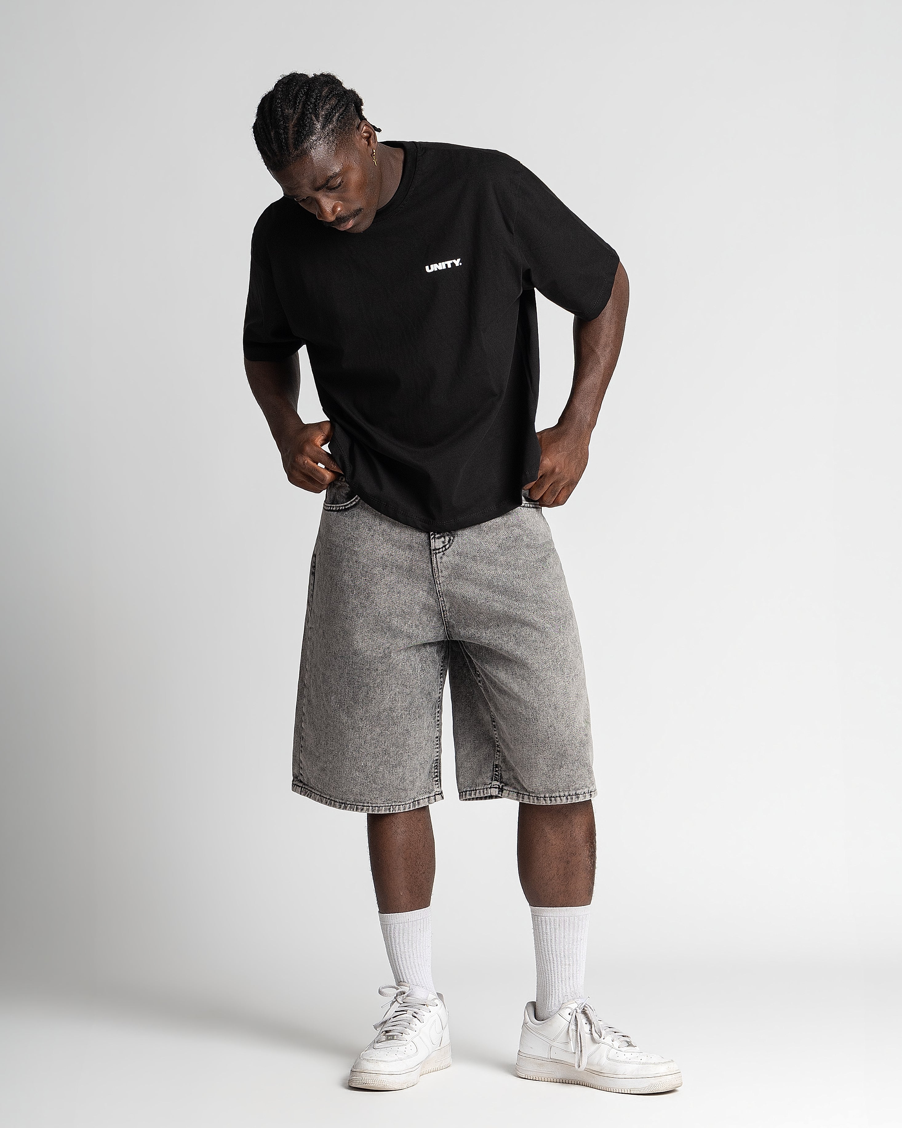 Denim Jorts Stonewashed Grey