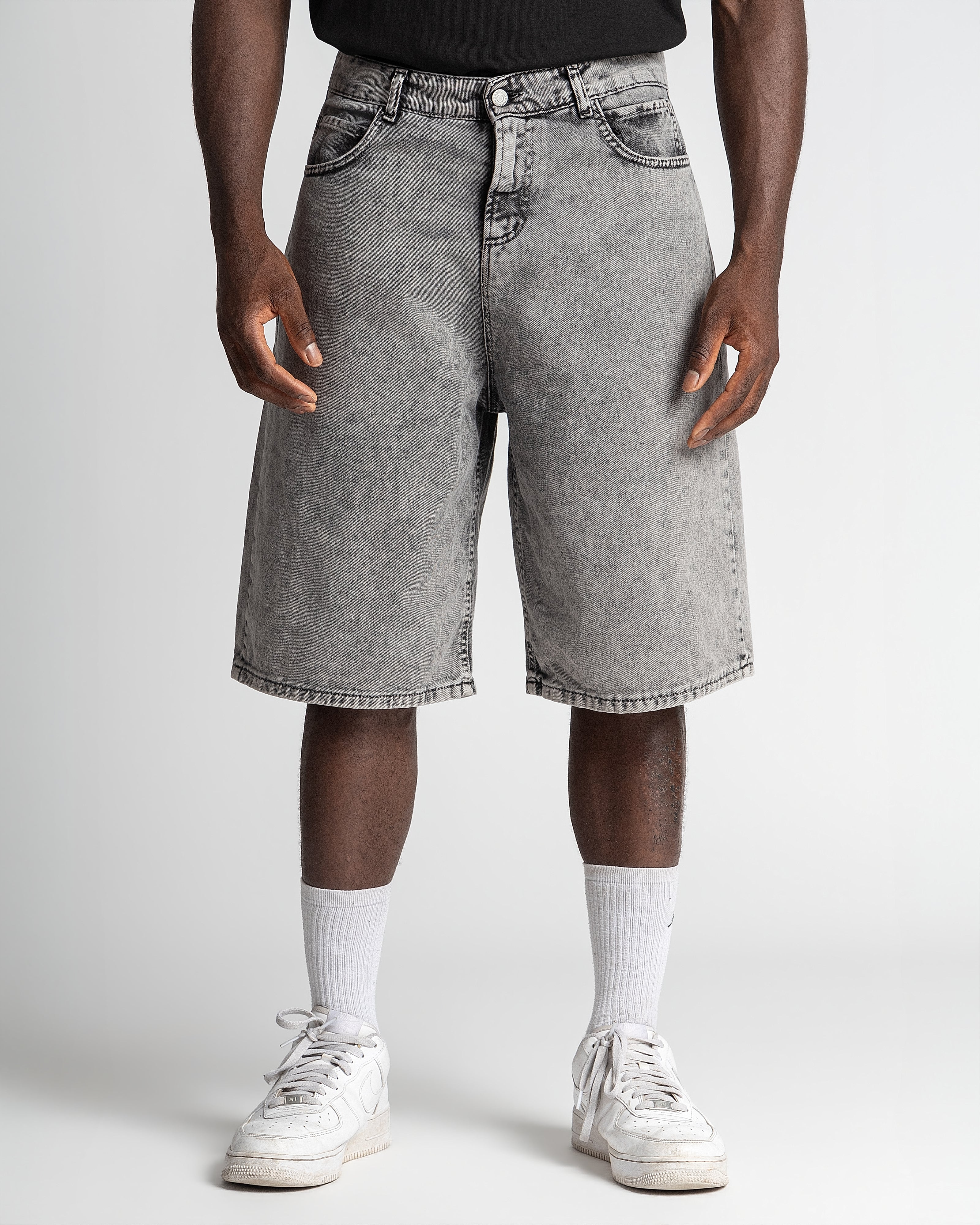 Denim Jorts Stonewashed Grey