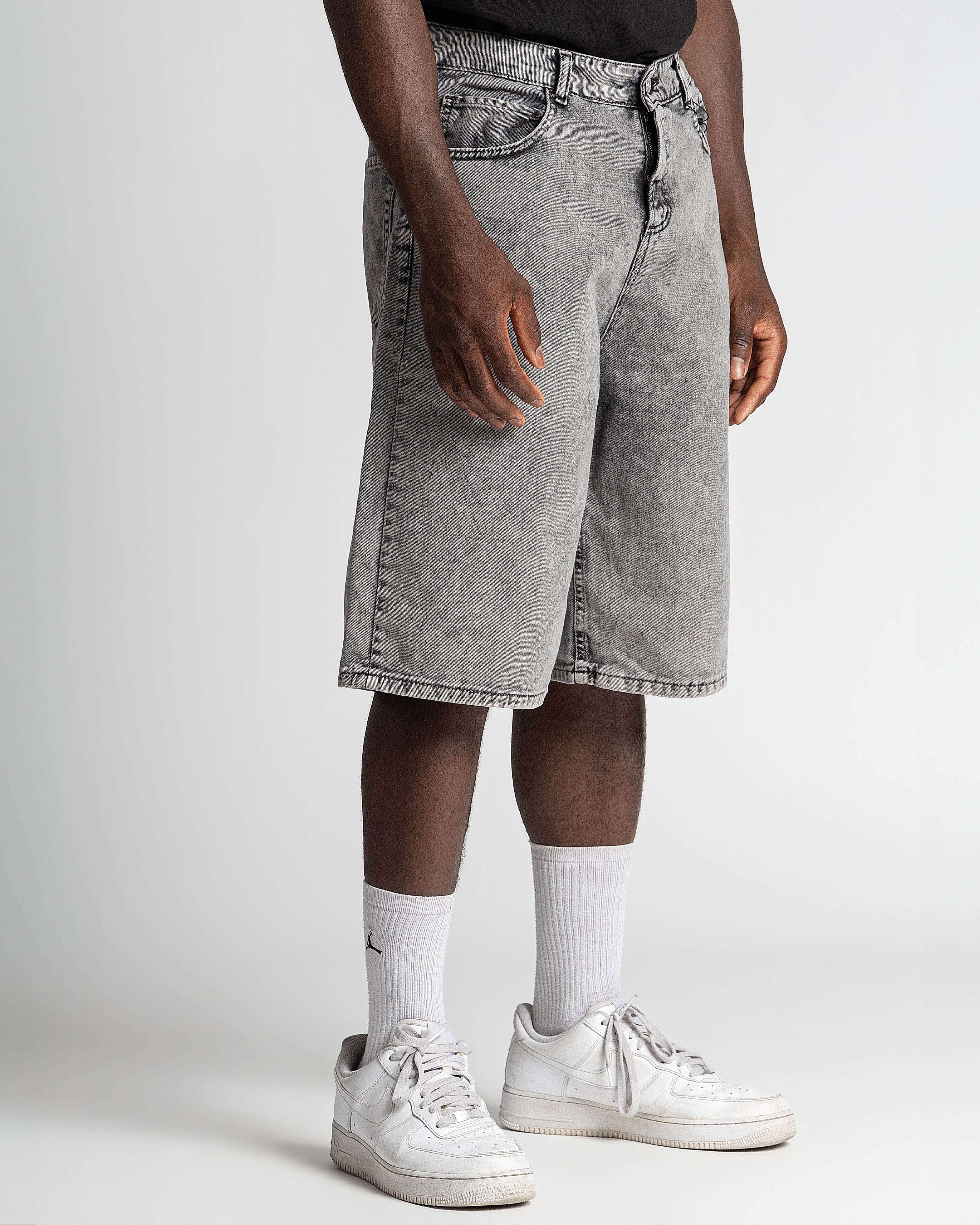 Denim Jorts Stonewashed Grey